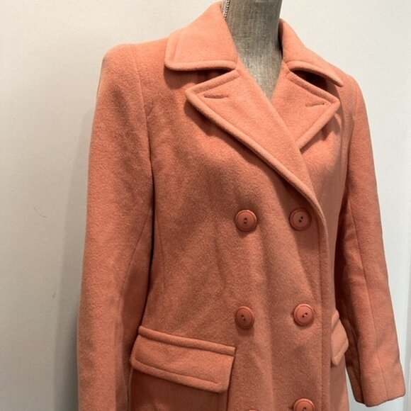 Laura pink Mohair Double Breasted Coat size large - Picture 6 of 14